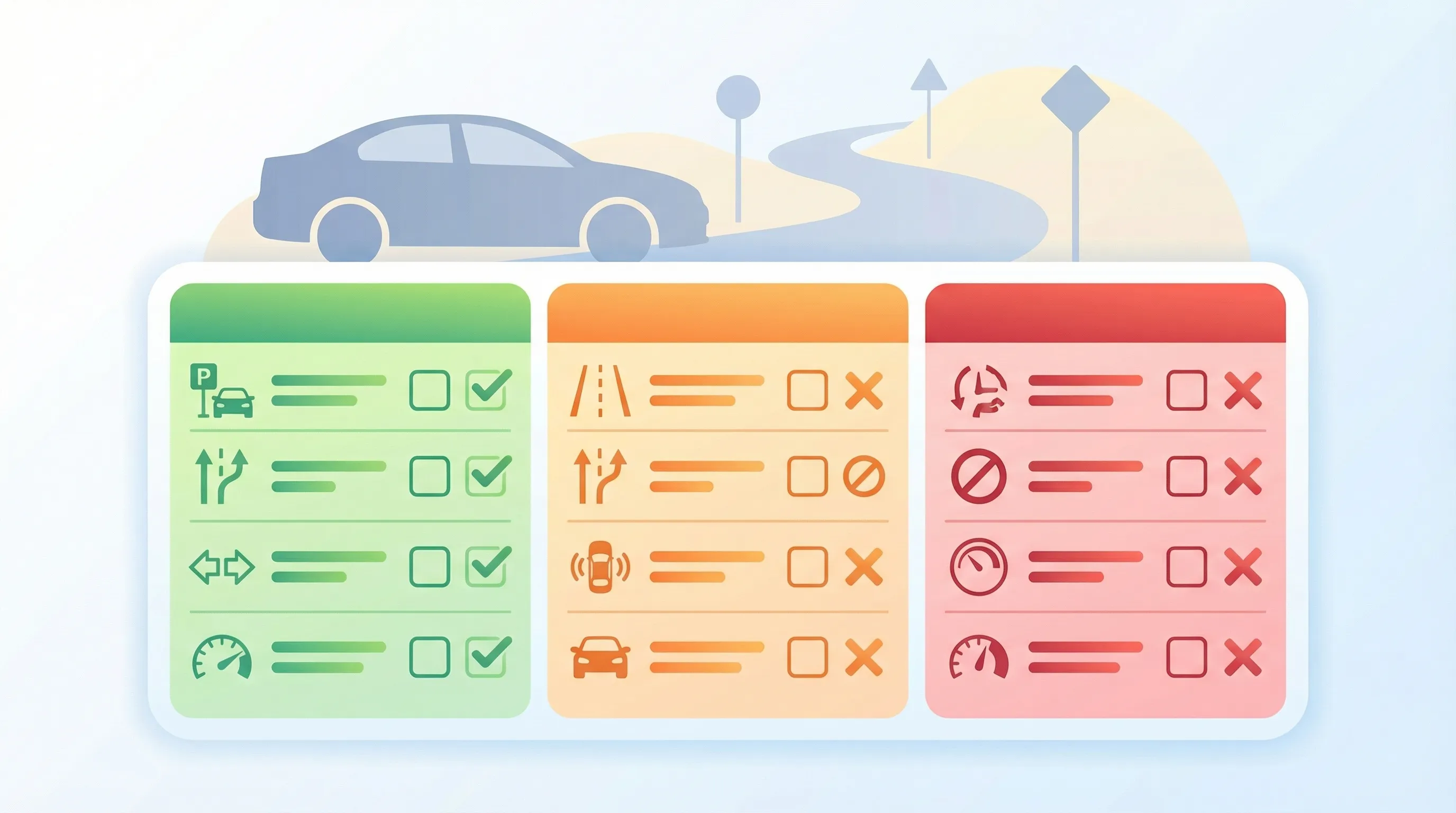 Gráfico mostrando el límite de faltas leves, deficientes y eliminatorias para aprobar