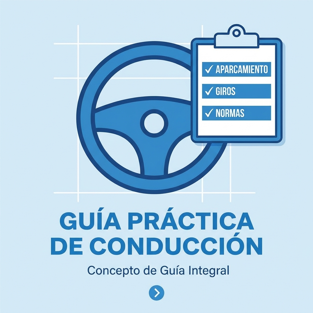Lista de verificación de examen de conducir sobre un volante