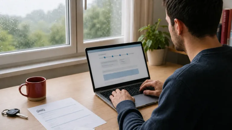 Joven preparando por internet la solicitud de la ayuda para el carnet de conducir en Cantabria